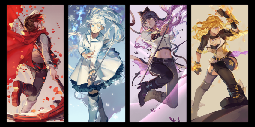 RWBY Team Dynamic Poses 4K Desktop Wallpaper