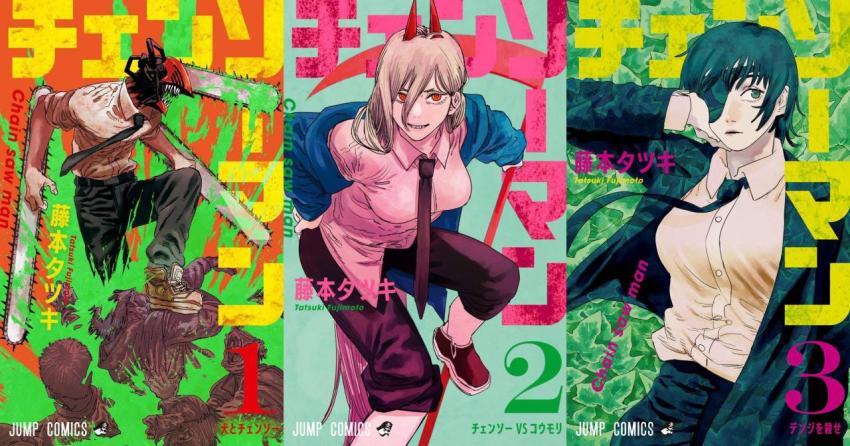 Chainsaw Man Volume Cover Triptych Wallpaper