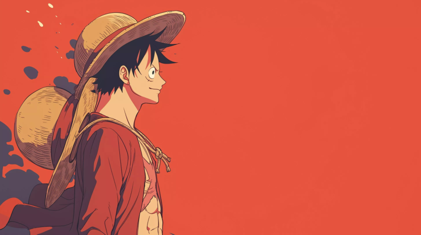 One Piece: Minimalist Luffy Profile  HD Background