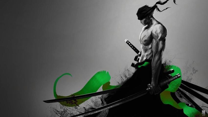 Minimalist Zoro Desktop HD Wallpaper