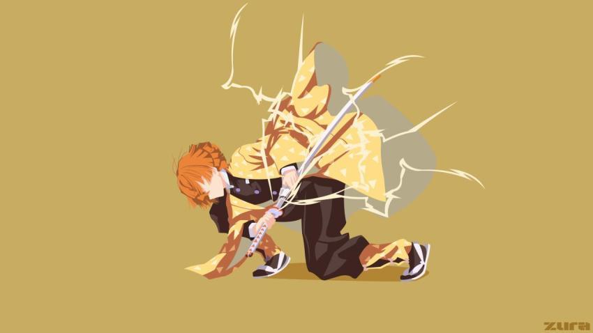 Minimalist Zenitsu Demon Slayer Art