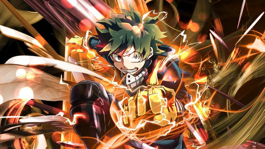 MHA: Deku Facing the Flames Wallpaper