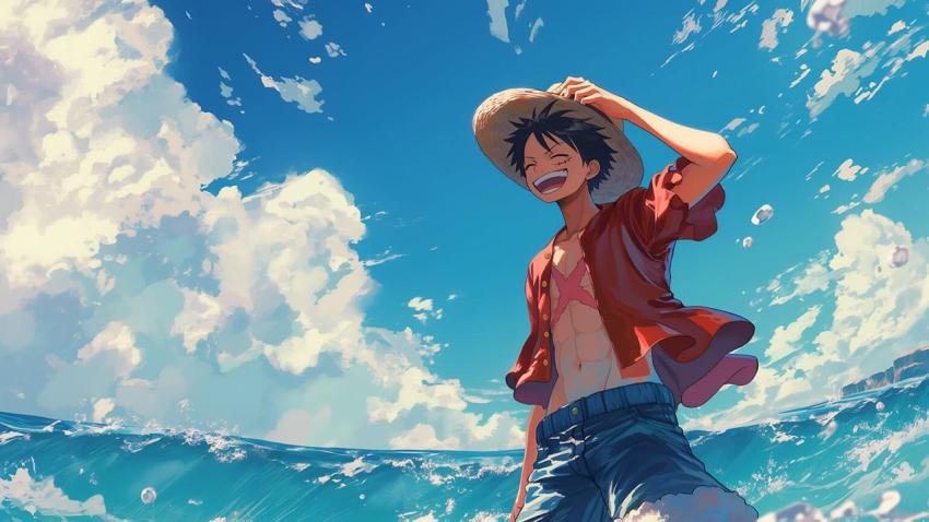 Luffy Ocean and Clouds Wallpaper HD