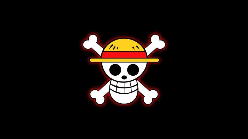 Straw Hat Jolly Roger Red Glow Wallpaper HD 4K