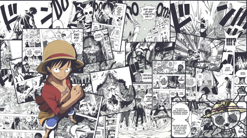 One Piece Manga Collage Wallpaper HD 4K