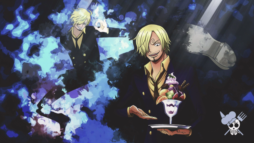 One Piece Sanji Serving Dessert HD Wallpaper