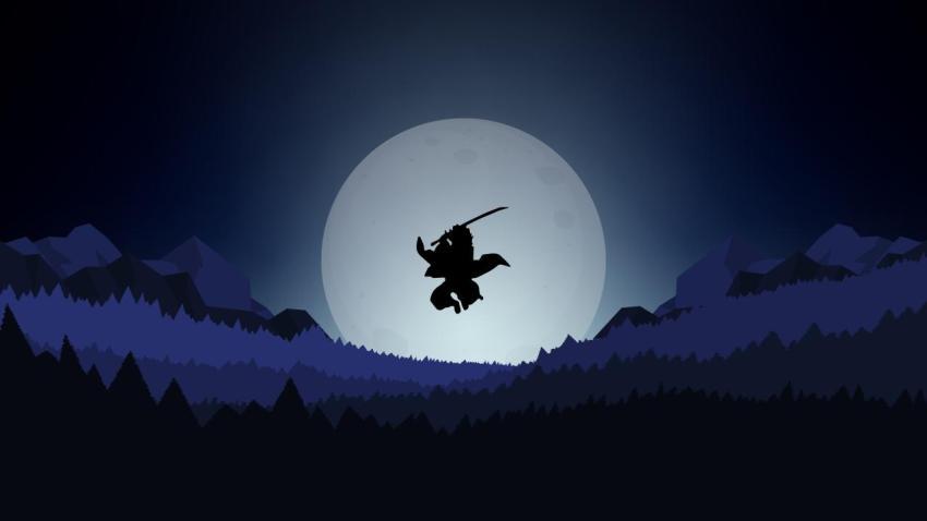 Moon Silhouette Warrior Wallpaper HD 4K