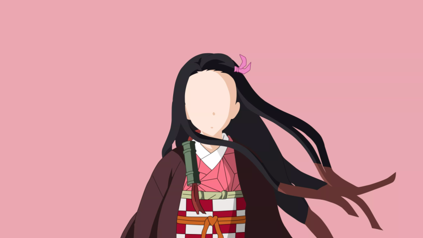 Demon Slayer Nezuko Minimalist Art Wallpaper