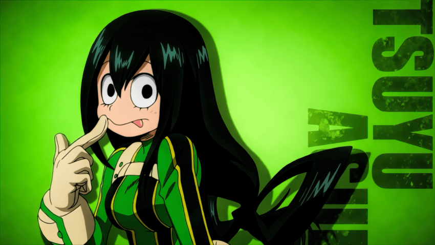 Tsuyu Asui Green Background Art Wallpaper