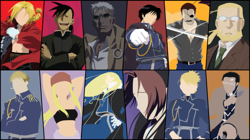 Fullmetal Alchemist Character Grid Wallpaper