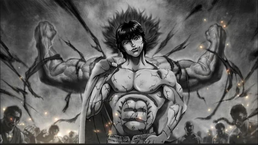 Monochrome Baki Art PC Wallpaper