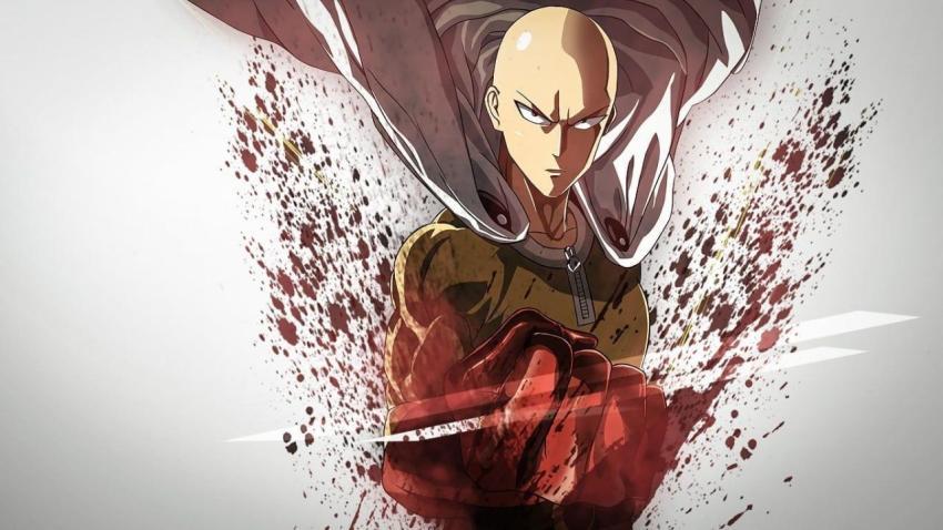 Saitama Red Splatter PC Wallpaper