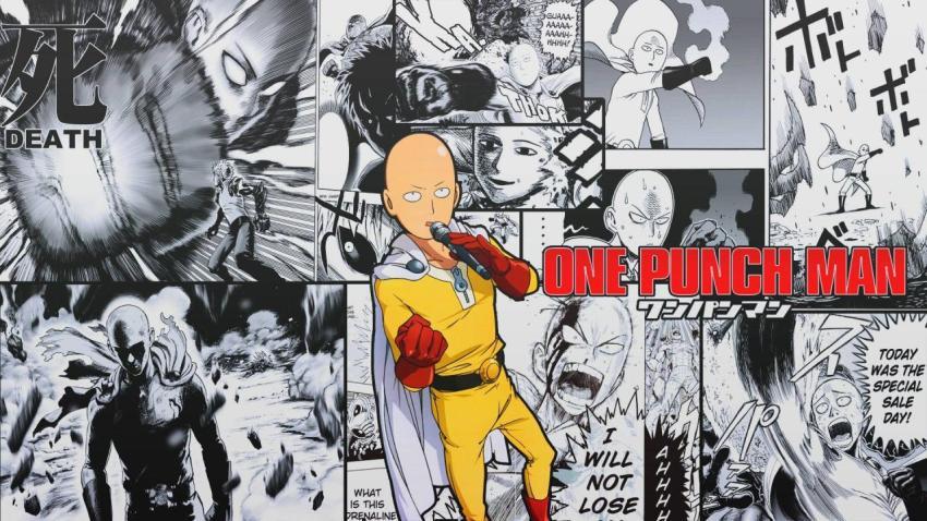 One Punch Man Manga Collage Wallpaper