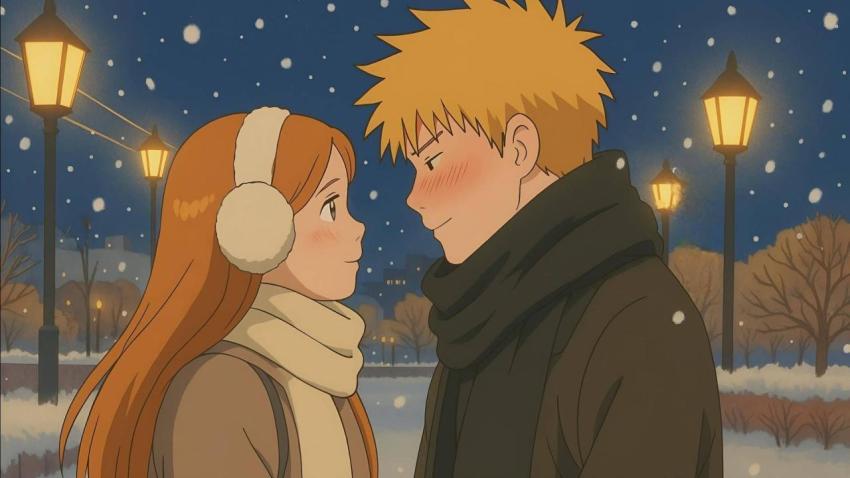 Ichigo and Orihime Desktop 4k Wallpaper