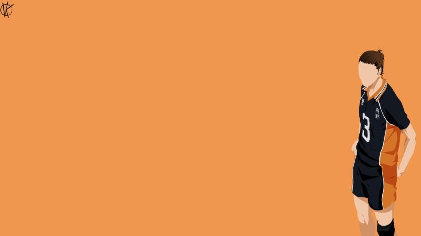 4K Haikyu!! Wallpaper - Asahi Azumane Minimalist Art