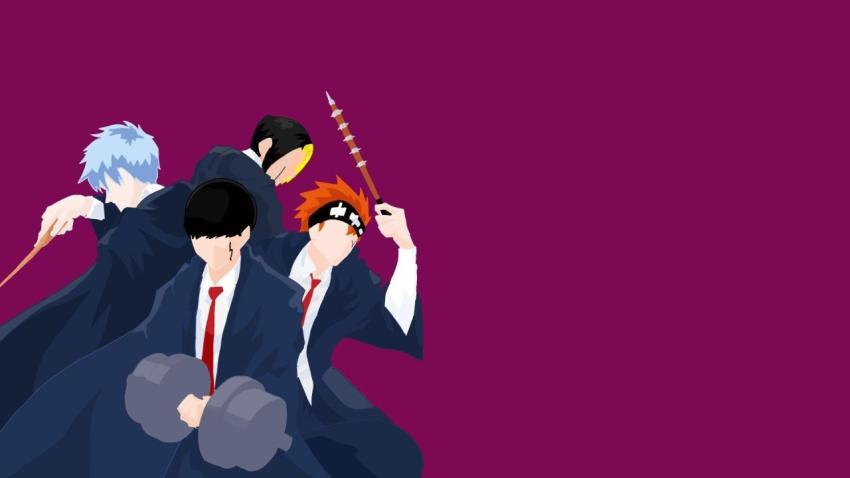 Minimalist Mashle Main Characters 4K Desktop Wallpaper