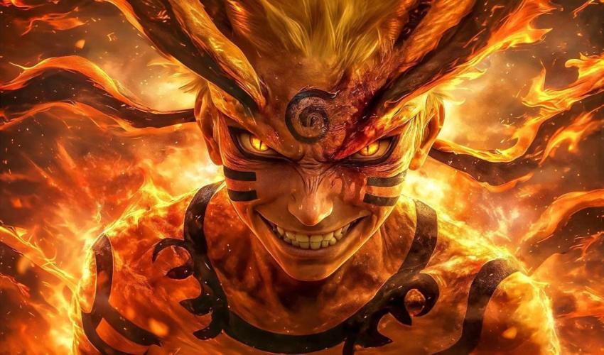 Intense Nine-Tails Naruto Desktop 4K Wallpaper