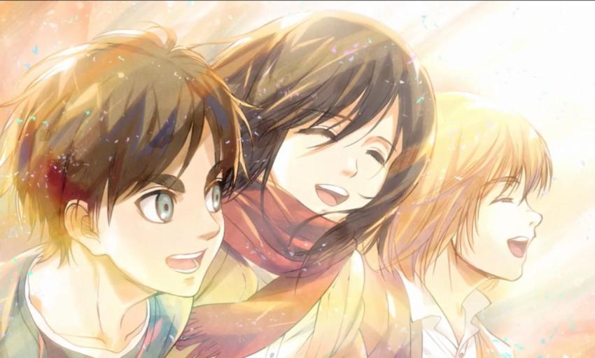 Attack on Titan: Eren, Mikasa and Armin Wallpaper