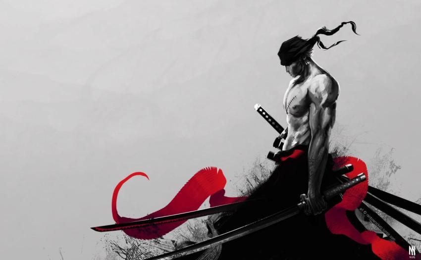 Minimalist Zoro Art HD Wallpaper