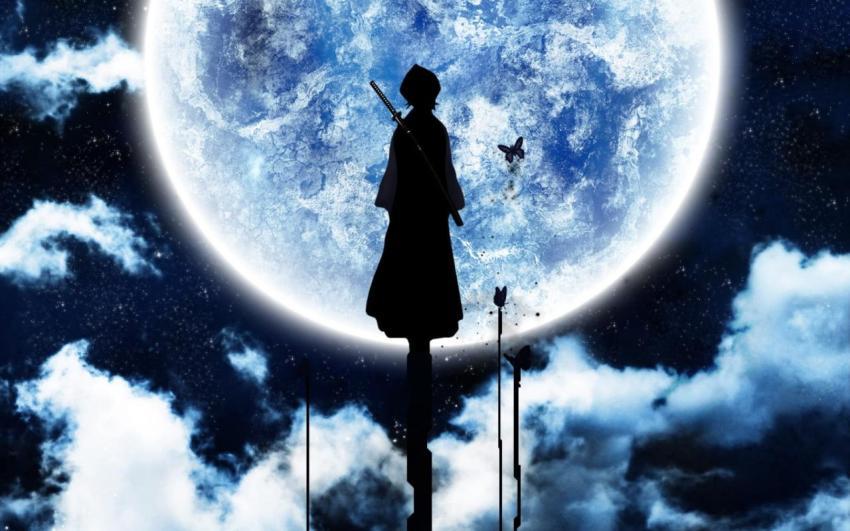 Bleach Wallpaper: Rukia Silhouette Moonlight