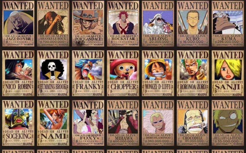 One Piece Wanted Posters Wallpaper HD