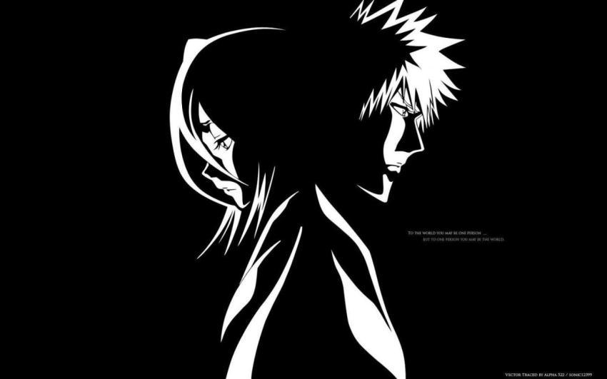 Ichigo Rukia Minimalist Wallpaper HD 4K