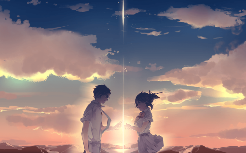 Romantic Anime Wallpaper - Taki and Mitsuha Connection