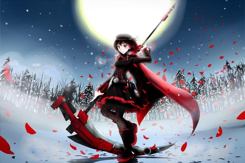 Ruby Rose Crescent Moon 4K Desktop Wallpaper