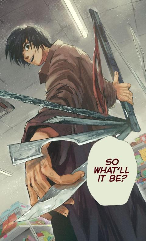 Sakamoto Days Bladed Weapons Manga Wallpaper