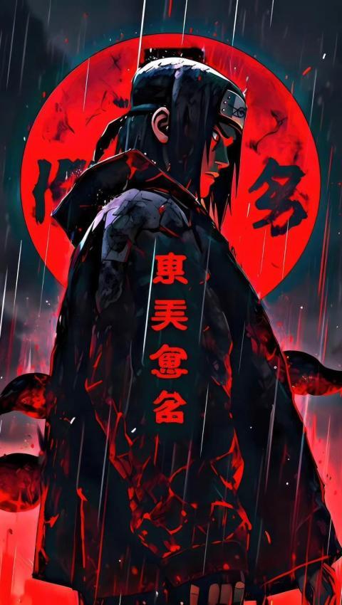 Itachi: In the Rain of Darkness Phone Wallpaper