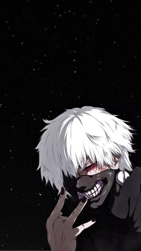 Kaneki Ken Starry Grin Art mobile Wallpaper HD