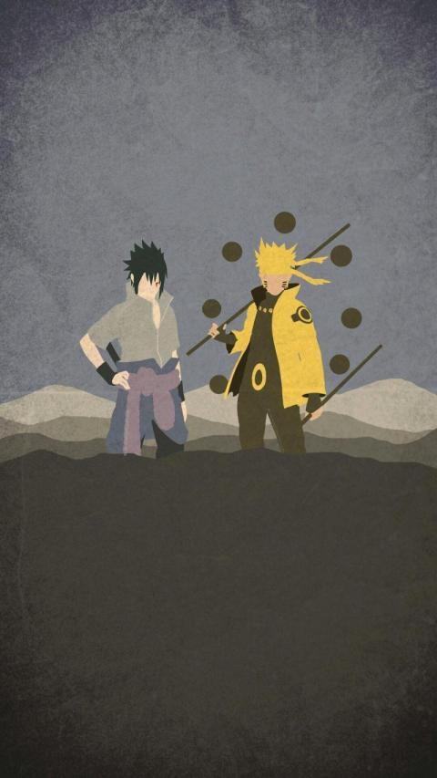 Naruto Sasuke Standoff Mobile Wallpaper