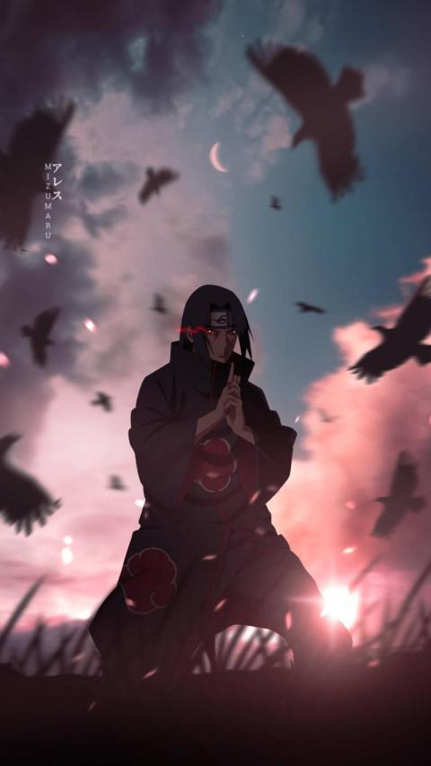 Itachi: Under the Red Moon Phone Background