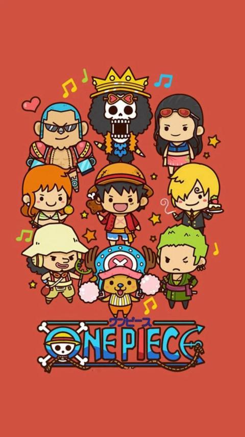 Straw Hat Pirates Chibi Art HD Mobile Wallpaper