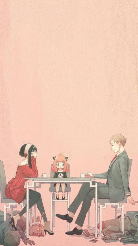 Spy x Family Dining Table Mobile Wallpaper HD