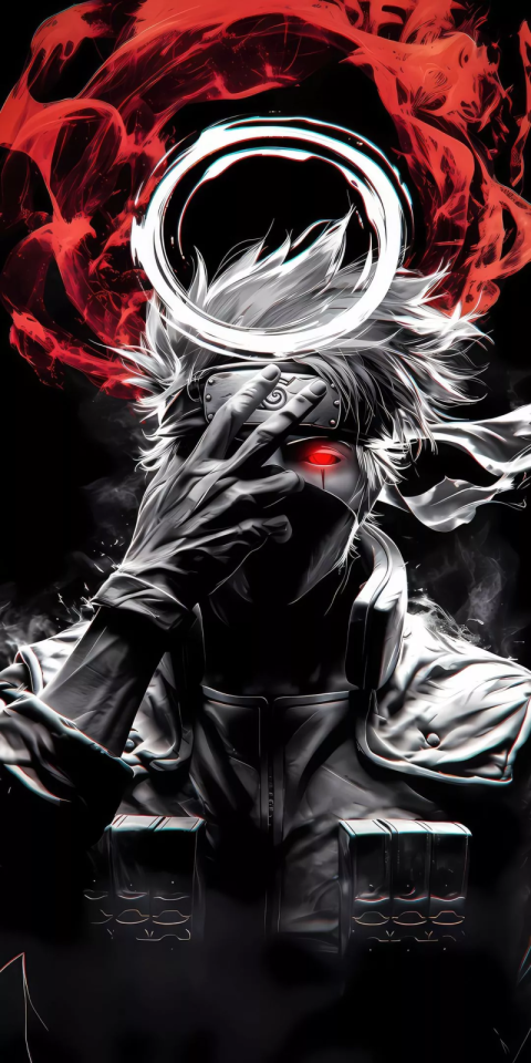 Kakashi Monochromatic Iphone Wallpaper 4K