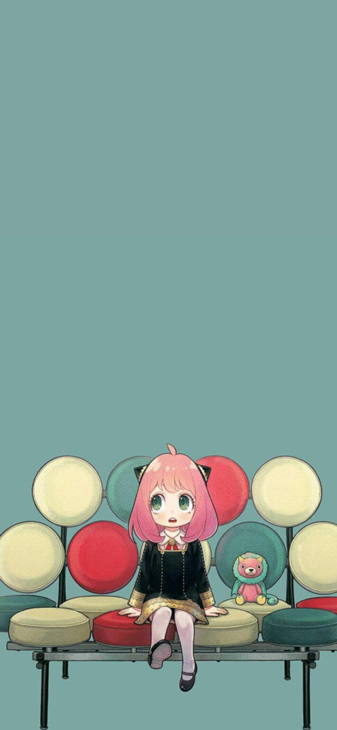 Anya Forger Calm and Curious Phone Background