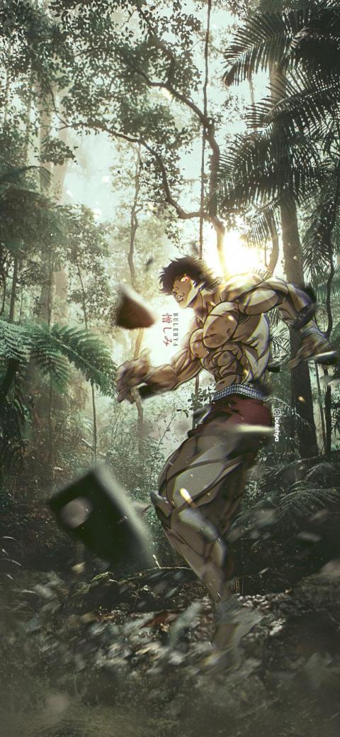 Baki Hanma in the Jungle Mobile Wallpaper