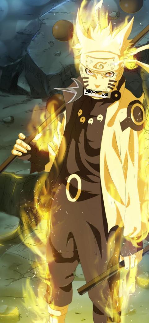 Naruto Nine-Tails Chakra Mobile Wallpaper