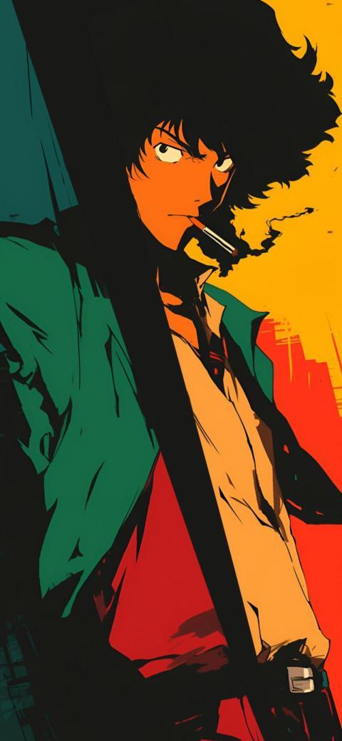 Spike Spiegel: Smoking Portrait Wallpaper