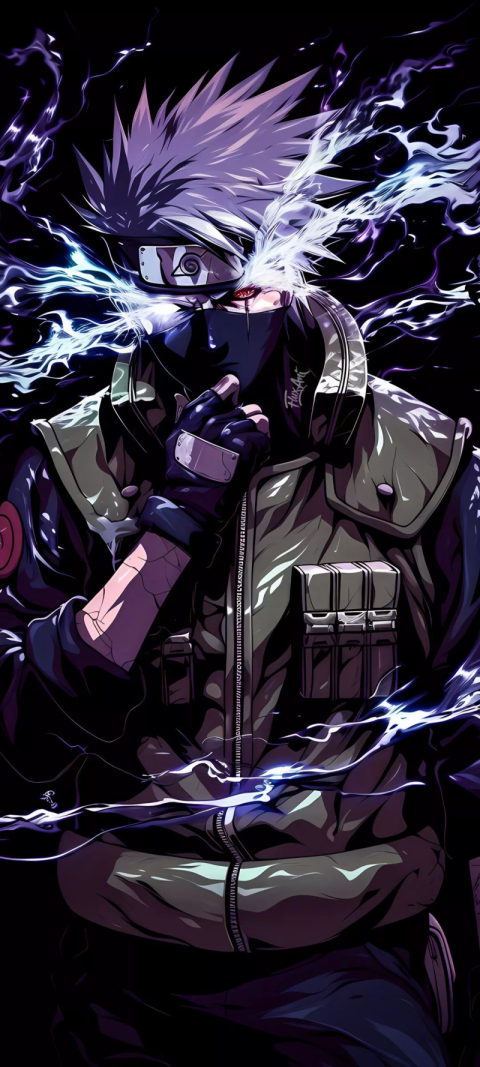 Kakashi: Electric Blue Iphone wallpaper