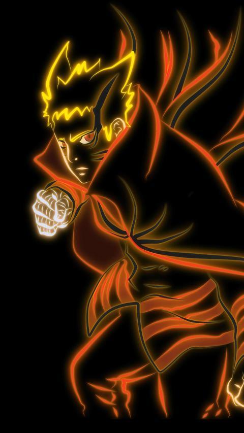 Naruto Uzumaki: Neon Fury Mobile Wallpaper