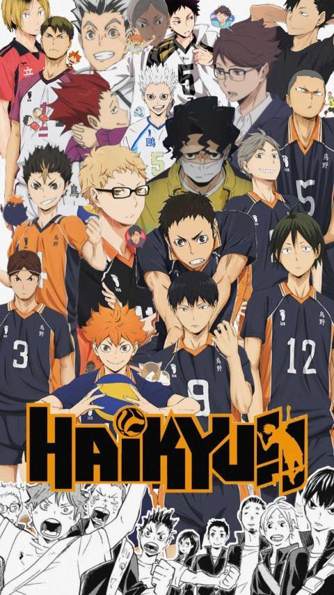 Haikyu!! All-Stars Team Collage 4K Phone Wallpaper